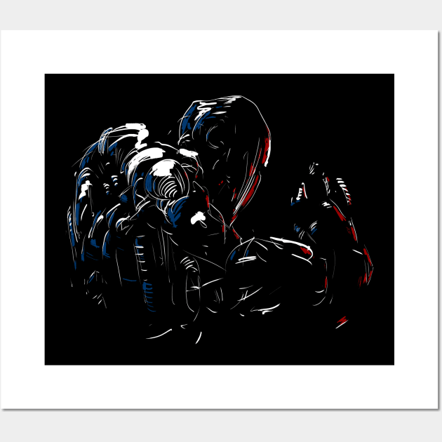 Terminator repairs its arm Wall Art by Nikokosmos